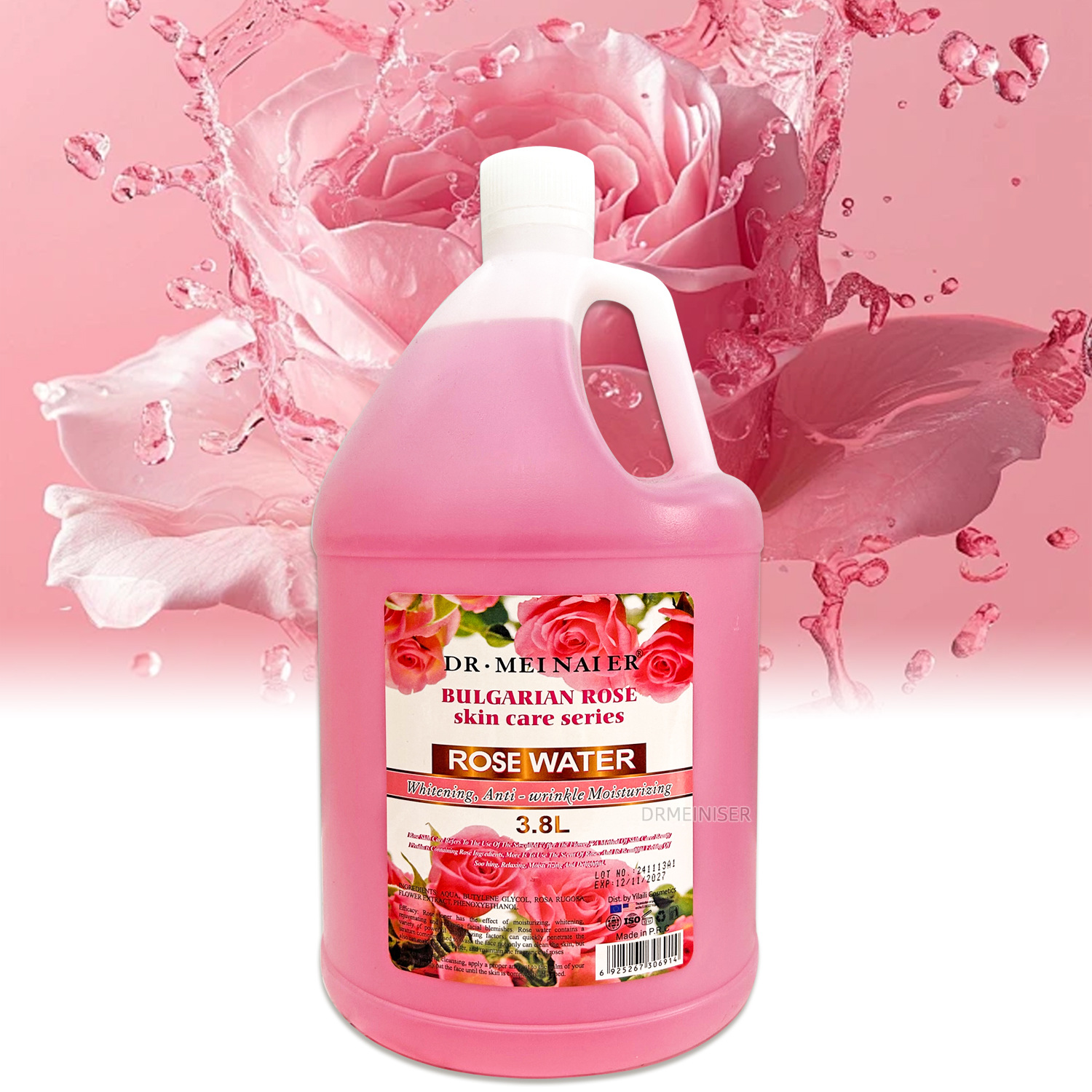 Cross-border Brightening and Moisturizing Rose Water, Pore Shrinking and Firming Toner, Rose Toner 3.8L, wholesale for export Item Picture