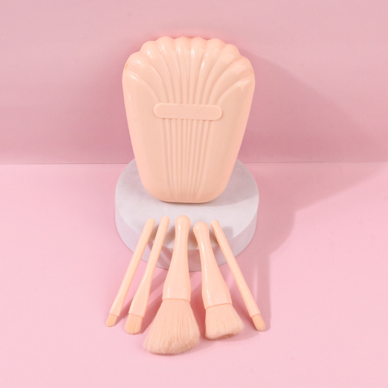 Wholesale of 5 mirror cases, shell makeup brushes, travel portable makeup brushes, cross-border bestsellers Specification drawing