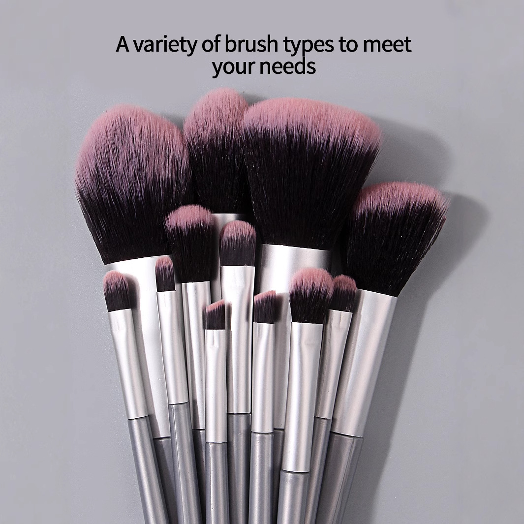 Hot-selling 12 sets of beginner makeup brushes, complete eyeshadow brushes, super soft portable blush brushes, loose powder brushes, factory wholesale Specification drawing