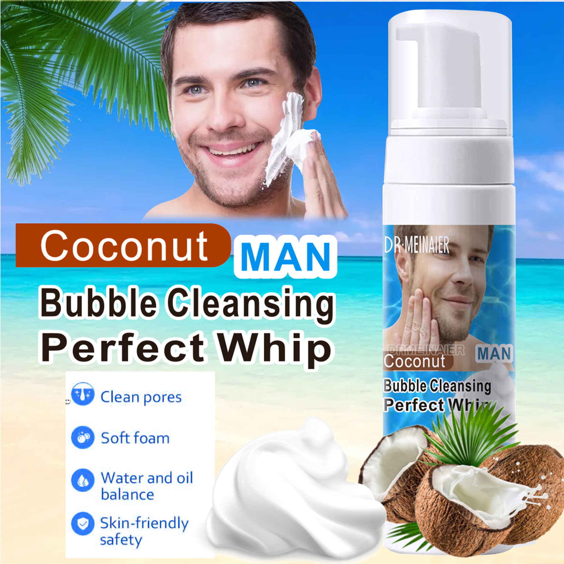 Cross-border facial cleanser, gentle, fine and refreshing cleansing mousse bubble facial cleanser, wholesale for export details Picture