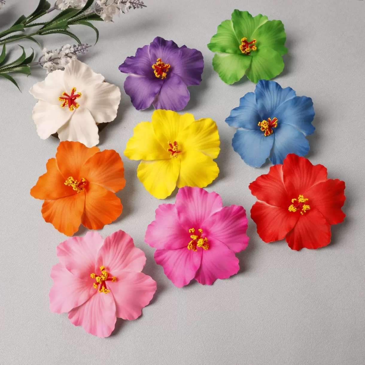 现货新款约10厘米仿真扶桑花发夹，海边游度假，拍照Dl丫创意工坊花朵头饰发夹发饰详情图17