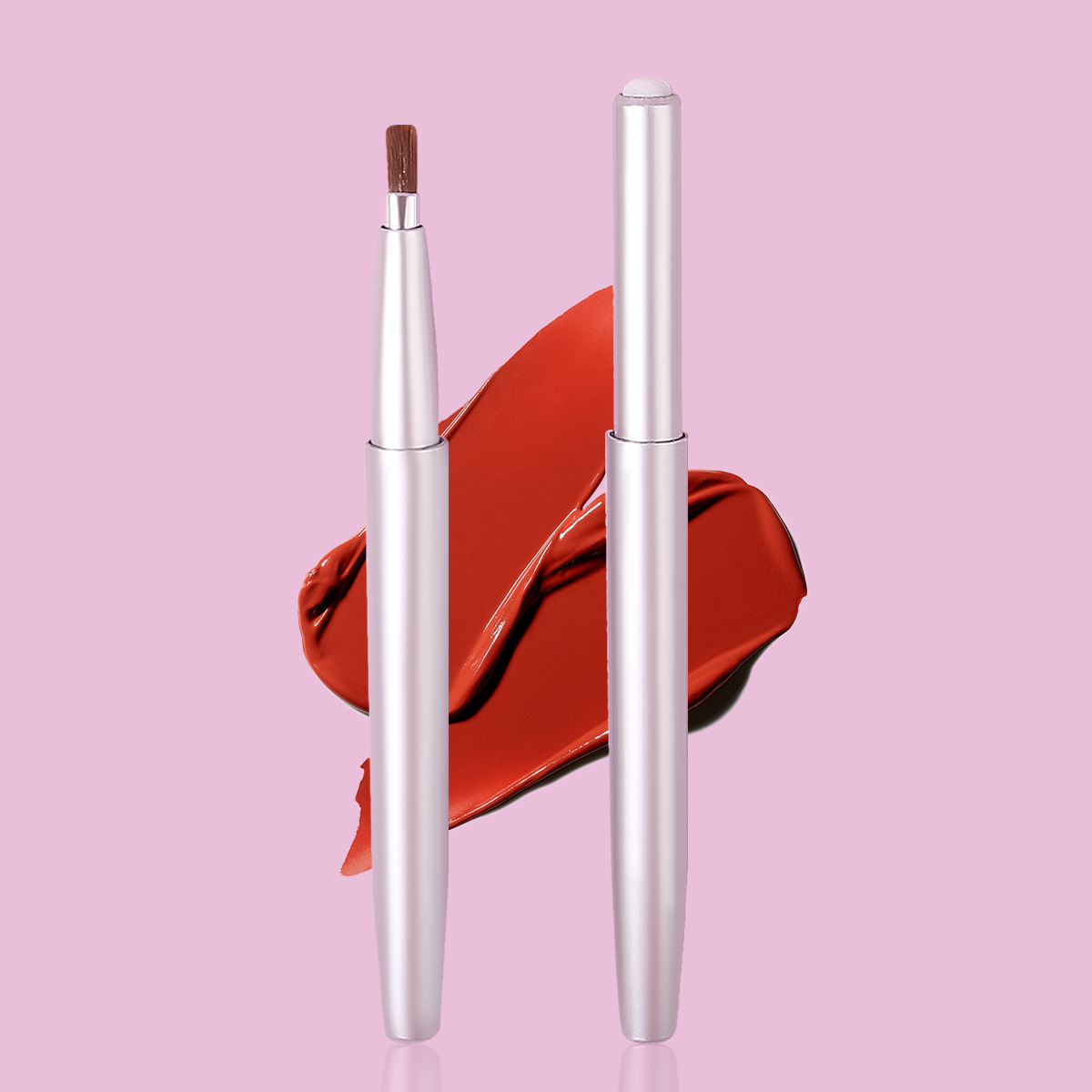 Portable retractable lip brush, lipstick brush with cap, lipstick smudging brush, multi-functional lip makeup brush, in stock and sold directly full figure