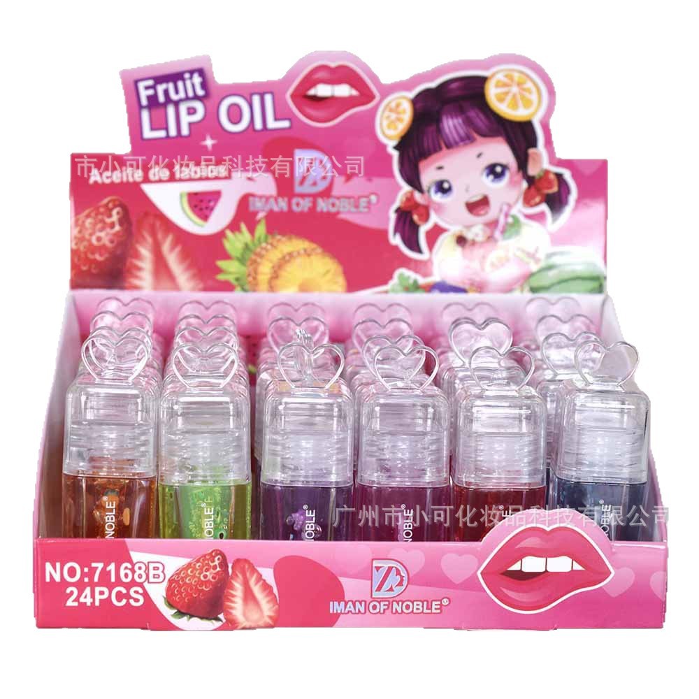 IMAN OF NOBLE Fruit Slice Transparent Lip Oil Lip Gloss 7168B Lip Gloss LIPOIL Heart Square Tube 6ML Item Picture