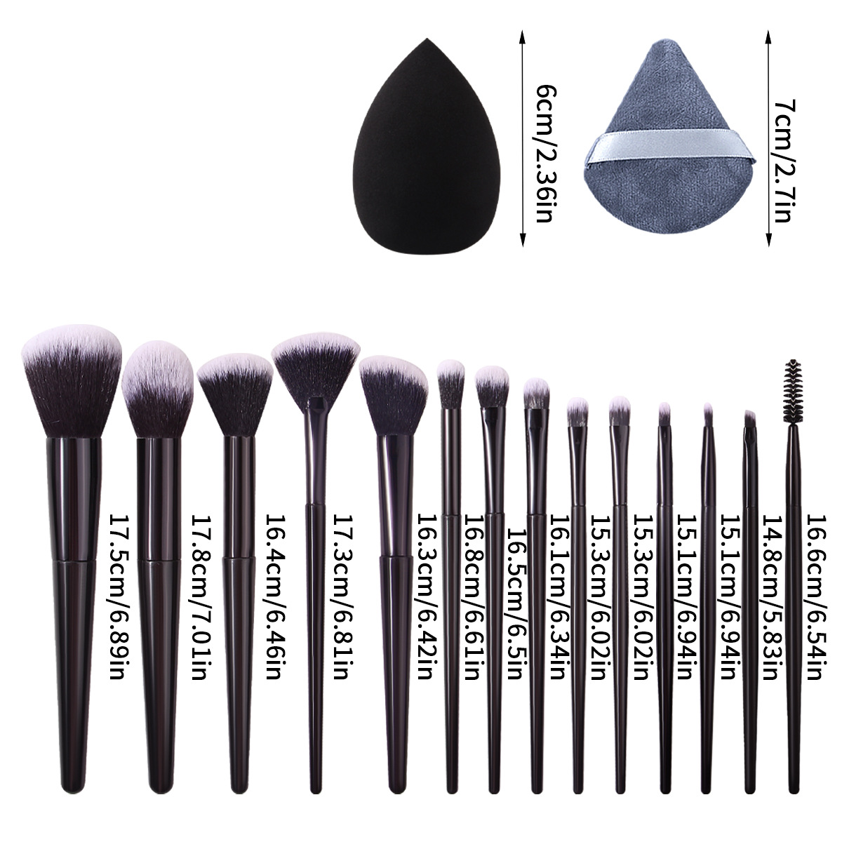 14-piece makeup brush set in stock, triangular flocking, double-sided powder puff, sponge egg, super soft, powder-free makeup tool Application Scenario