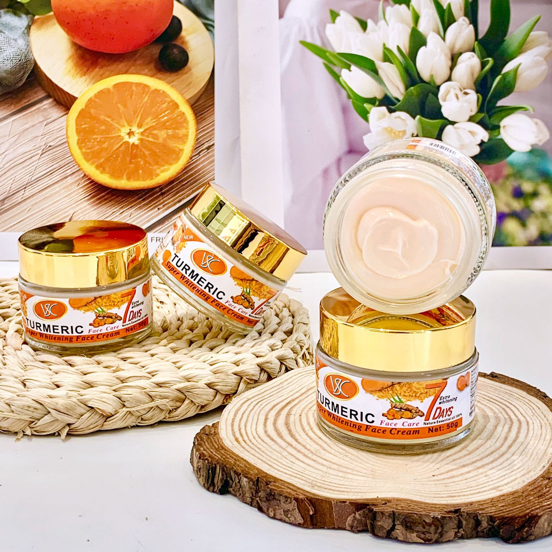 Cross-border turmeric Brightening Cream 50g Soothing Oil-Free Moisturizing Cream Hydrating and Nourishing Export wholesale full figure