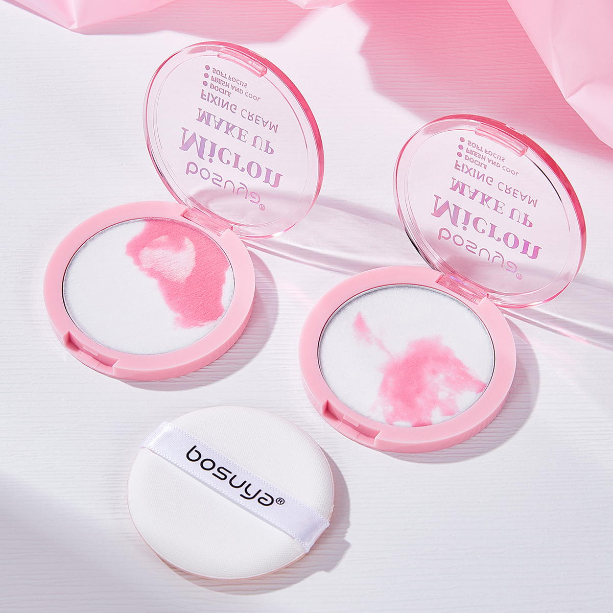 The cross-border setting powder puff bosuya is a waterproof, oil-control, pore-hiding and non-smudling body setting cream, a bestseller in foreign trade Specification drawing