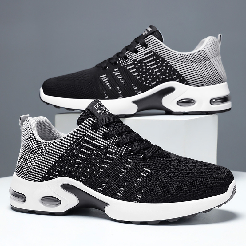 Summer new men's shoes: Feizi casual soft-soled sports shoes, air-cushioned running shoes, men's black mesh breathable work shoes details Picture
