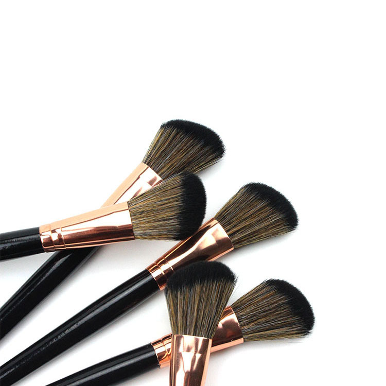 Customized single-piece imitation grey mouse hair slanted blush brush, slanted contouring makeup brush, facial contour setting and beauty tools Item Picture