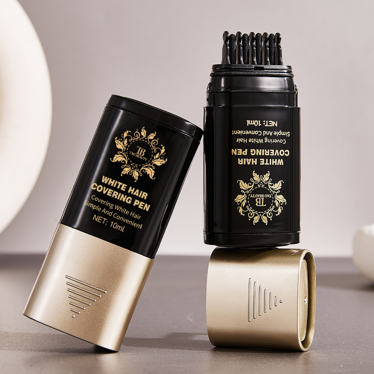 Cross-border bestseller Tao Beauty White Hair Covering Pen, disposable temporary color-matching hair care stick, hair care pen TEMU Specification drawing