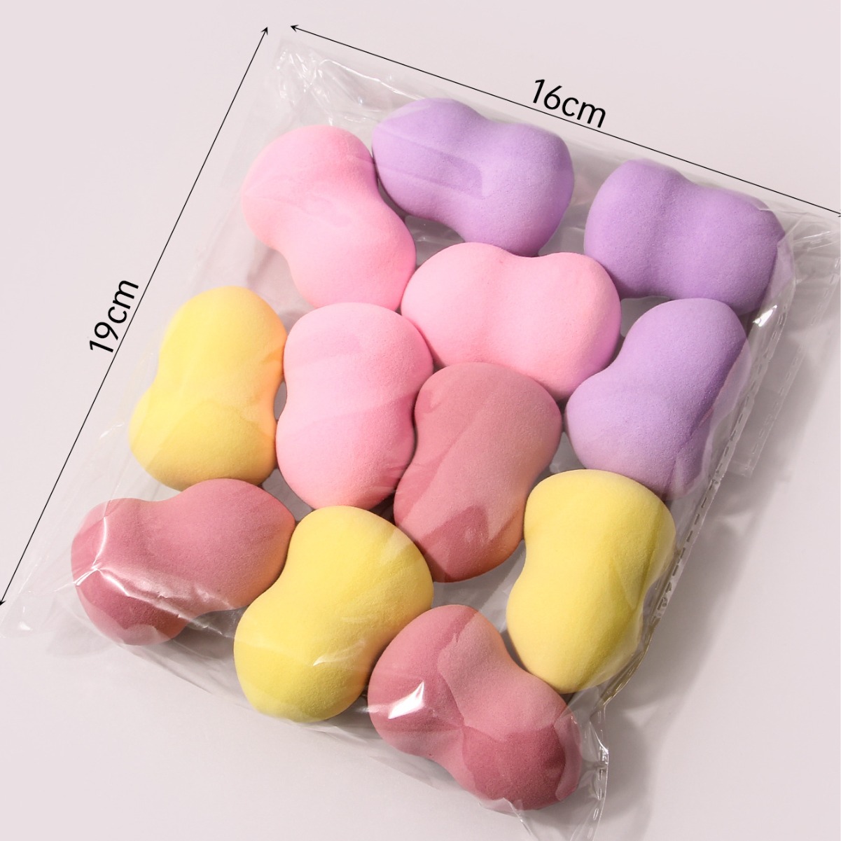 Cross-border beauty sponge powder puff, makeup sponge water drop powder puff, beauty egg A-grade large dry and wet sponge beauty egg Specification drawing