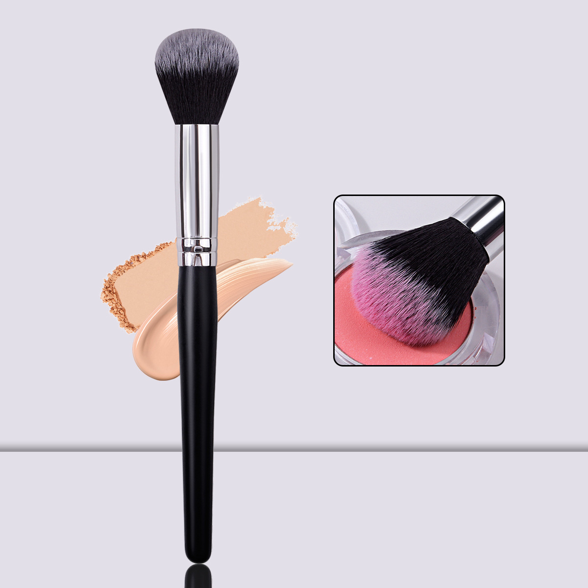 Cross-border bestsellers: Makeup brush, blush brush, multi-functional high-gloss powder contour brush, wooden handle single soft bristle makeup brush full figure