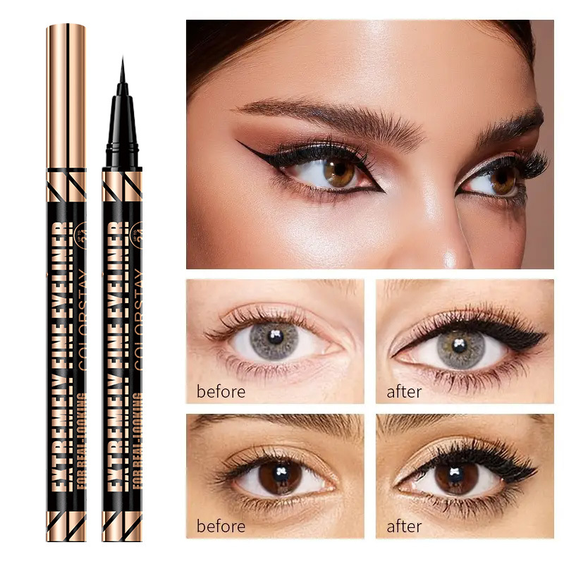 【 Cross-border Exclusive 】QICIY eyeliner Pen is waterproof, sweat-proof, quick-drying, long-lasting and does not smudge makeup. A bestseller in foreign trade full figure