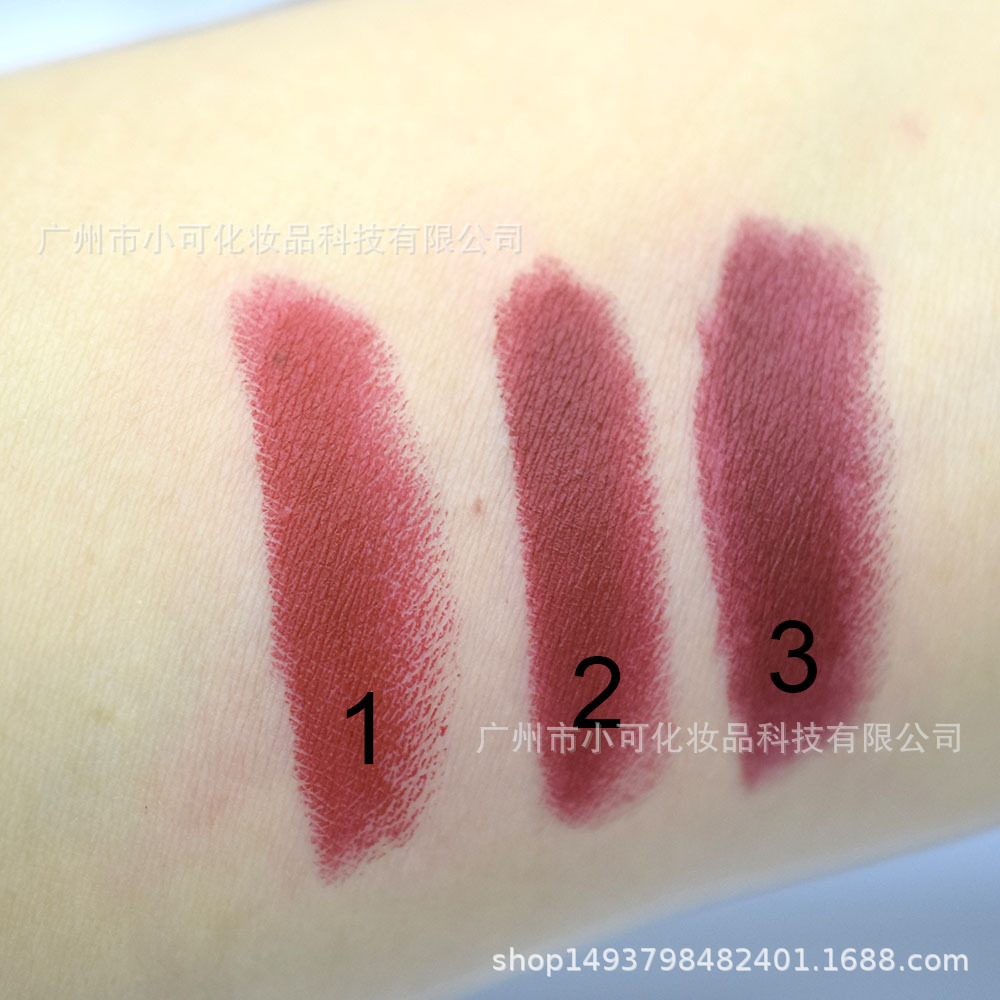 R4727R Bright Red, Deep Red, Dark Red, matte Lipstick, Long tube Lipstick ROMANTIC BIRD three-color mixed new style details Picture