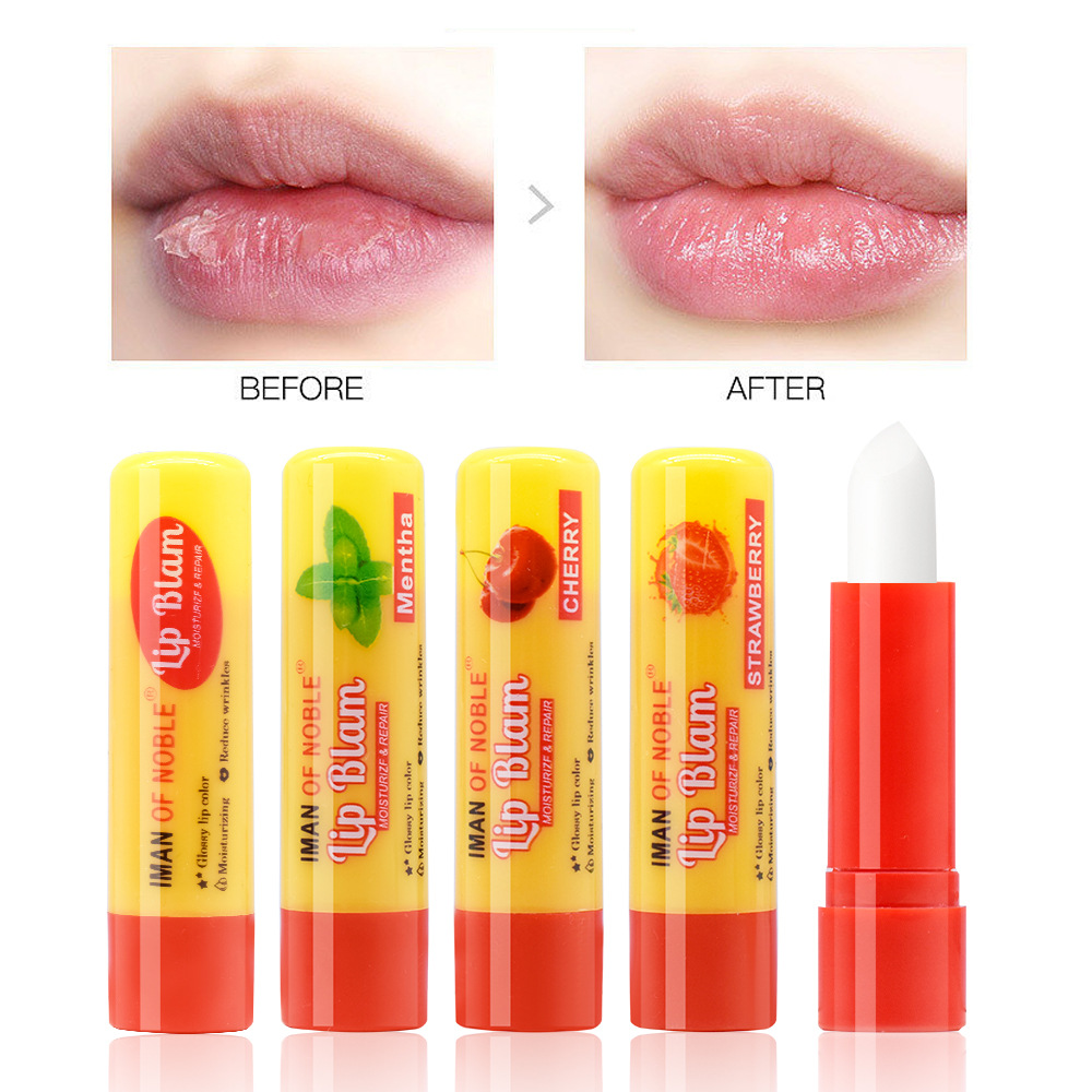 Only export [IMAN OF NOBLE] LB-62A Fruit-flavored transparent Colorless Moisturizing LIPBALM full figure