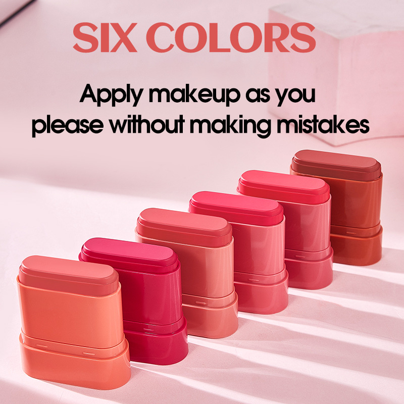 Cross-border exclusive Meidian 6-color blush stick brightening the face, long-lasting nude makeup, natural highlights, natural nude makeup whitening Specification drawing