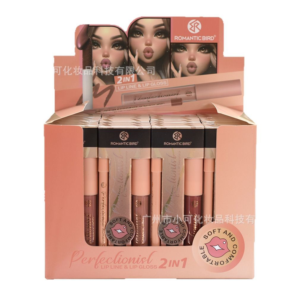 Only export [ROMANTIC BIRD] RB304 matte lip gloss, lip gloss and lip liner pen two-in-one new style Item Picture