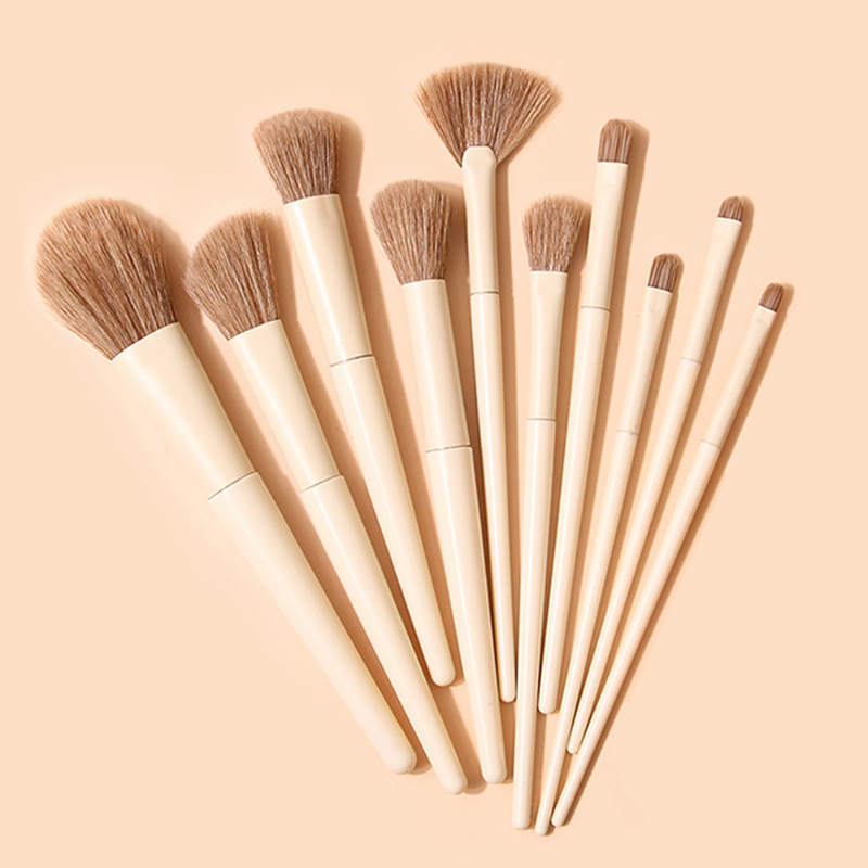 Yunci 10-piece makeup brush set, soft-bristled makeup brushes in stock, factory direct sales, beauty tools, beginner makeup brushes details Picture