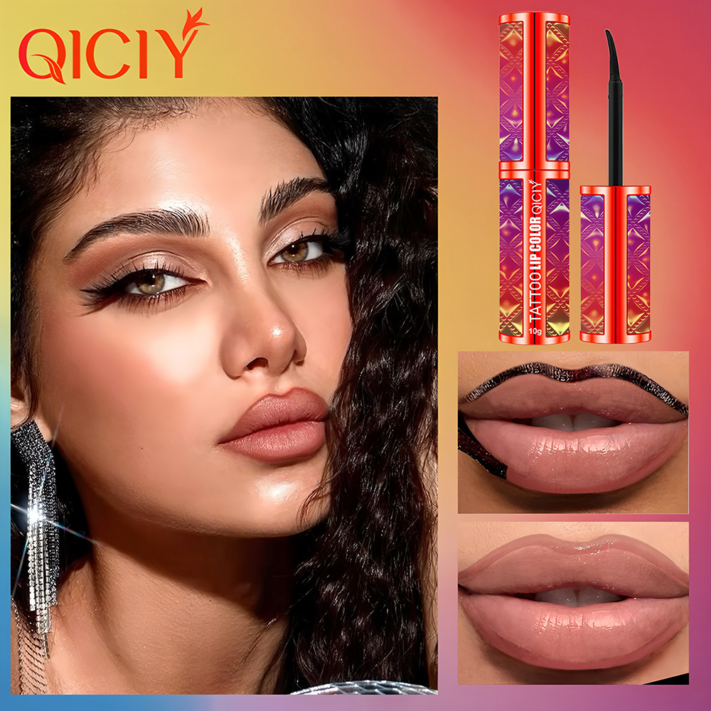 Cross-border exclusive QICIY+ 4-color peel-off lip gloss and lip liner are waterproof, long-lasting, do not fade, easy to apply, and moisturizing bestsellers details Picture