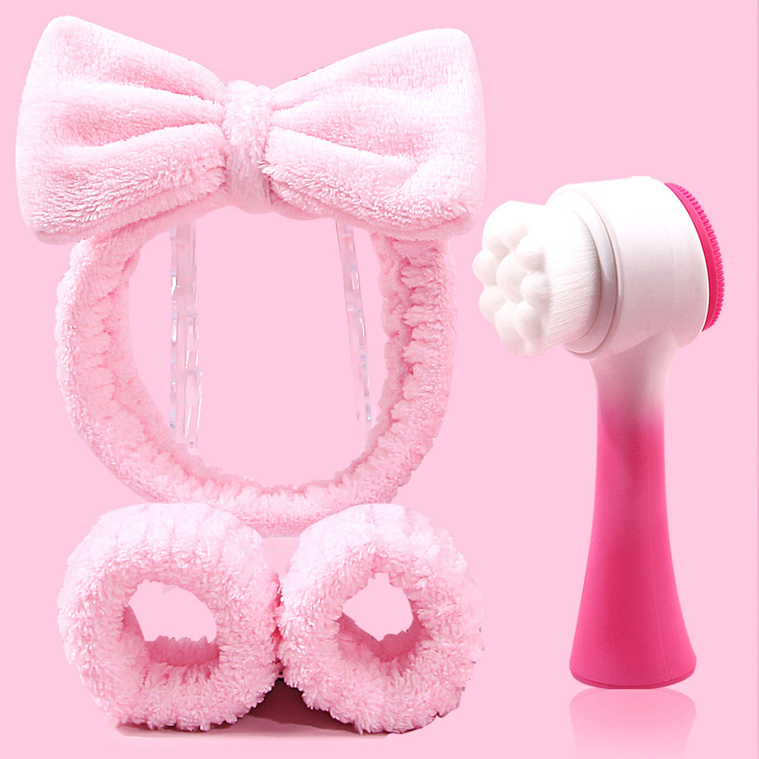 Moisture-proof hair band, face brush, coral fleece absorbent hair band, wrist strap, ladies' washing, skin care and moisture-proof tools full figure