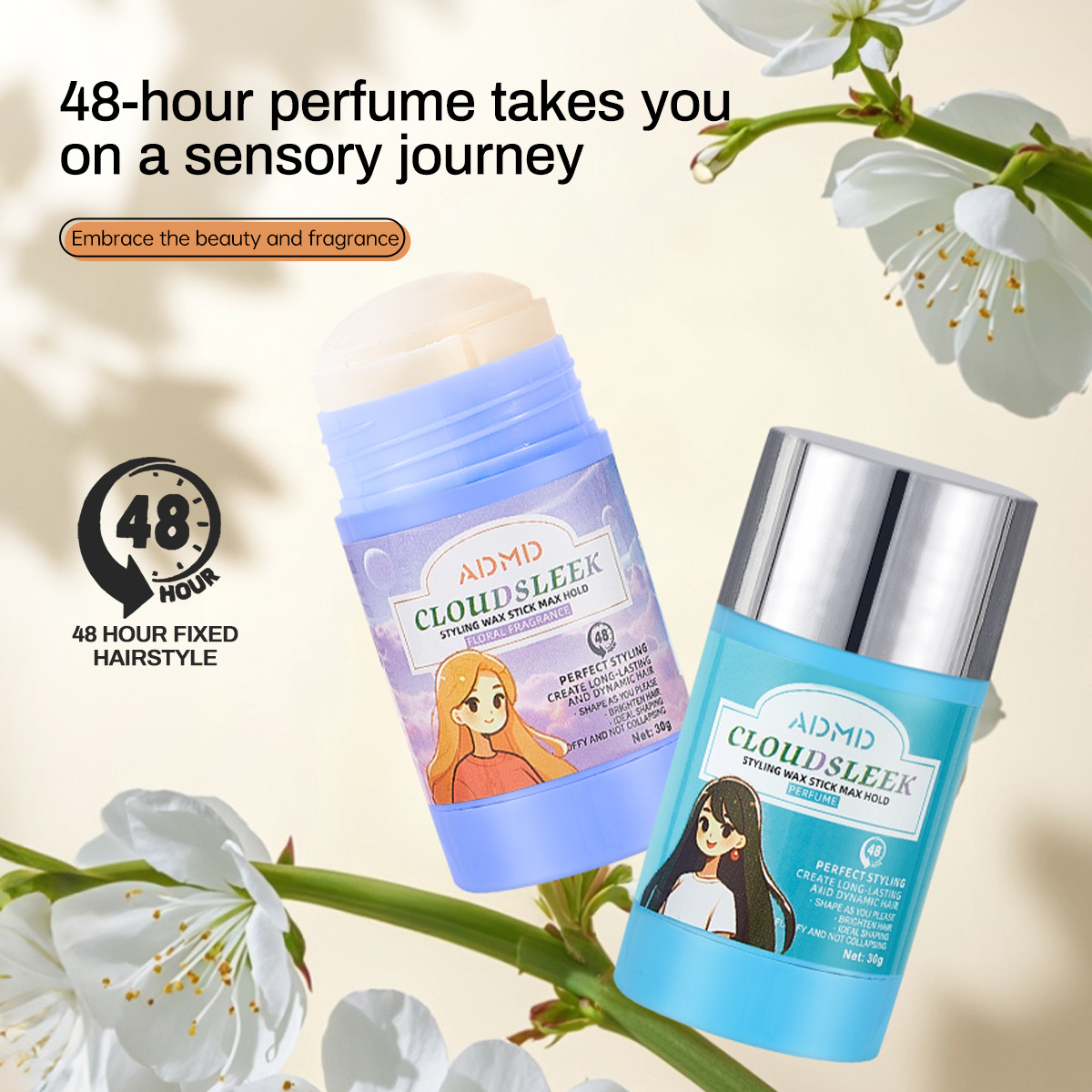 Cross-border exclusive ADMD solid hair wax sticks, hair clipping sticks, styling hair clipping cream, matte long-lasting styling hair wax sticks Specification drawing