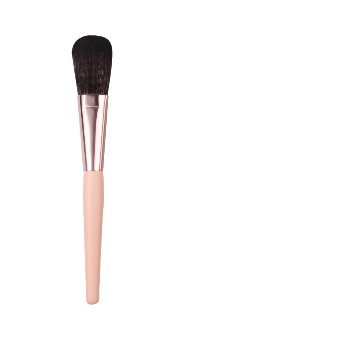 Single multi-functional honey brush, apricot-colored wooden handle loose powder contour brush, soft bristle high-gloss blush brush, makeup tool in stock Item Picture