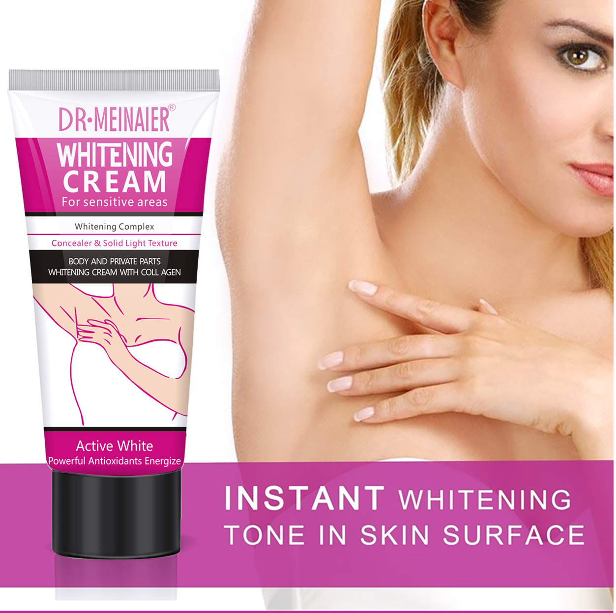 Cross-border Dark cream Underarm Private Brightening Moisturizing Body Lotion Hydrating and Fading whitening cream full figure