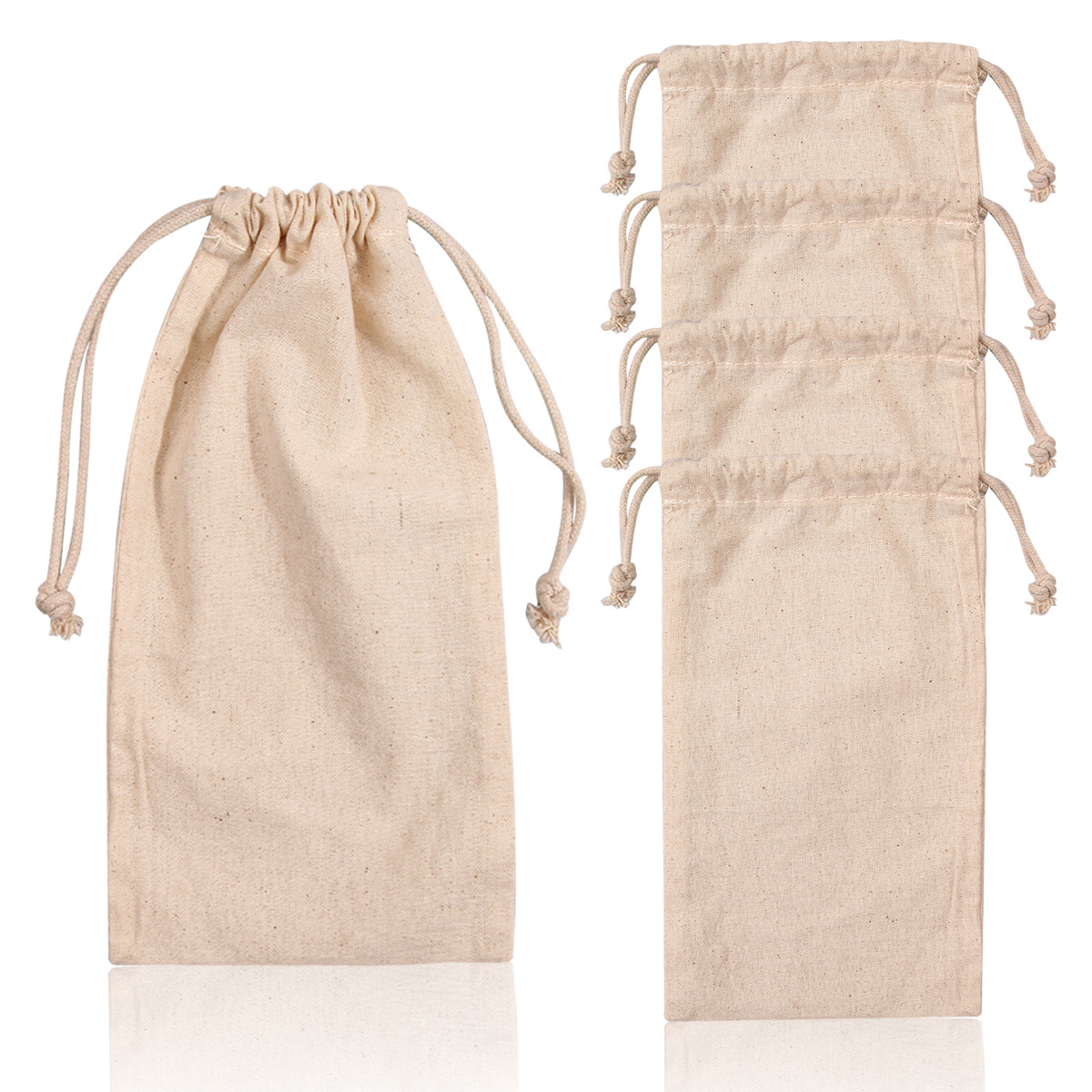 5 thick high-density canvas bags, drawstring bags, candy packaging bags, drawstring design, storage small cloth bags in stock Item Picture
