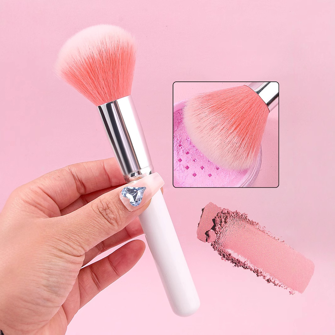 2025 Cross-border best-selling single loose brush Soft Bristle facial blush brush beauty tool beginner setting brush Specification drawing