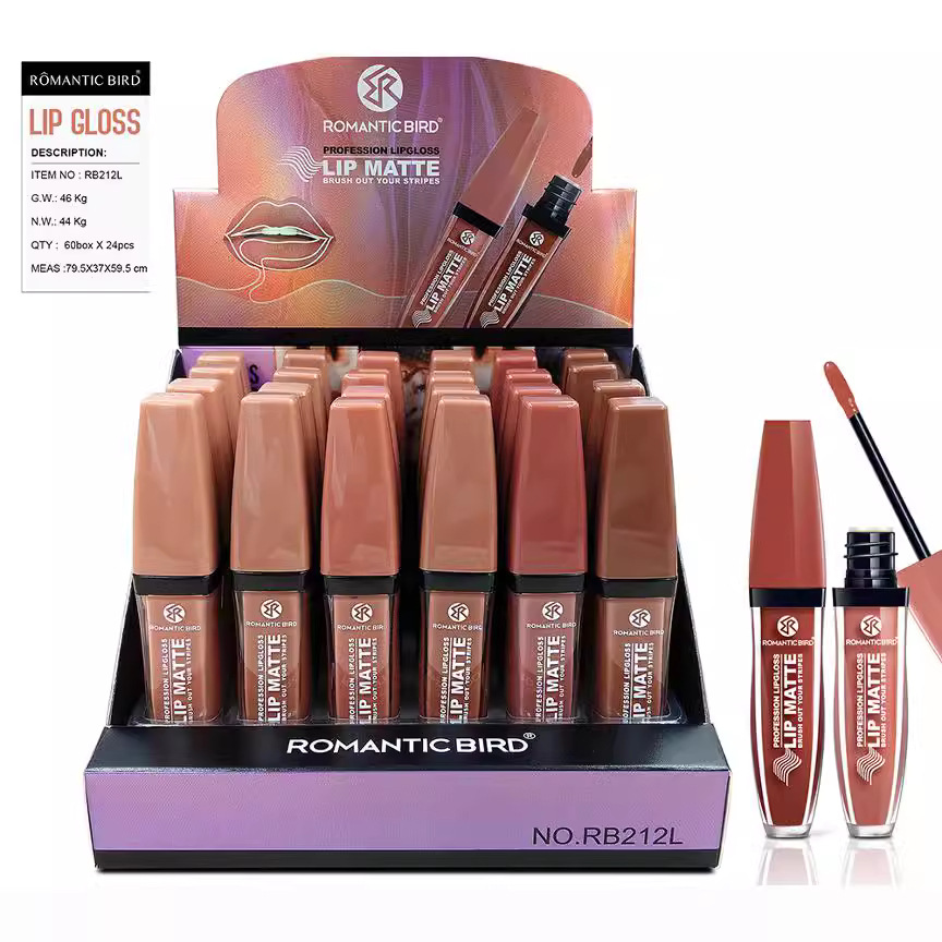 Only export collection [ROMANTIC BIRD] Nude series Lip gloss 6-color mixed pack LIPGLOS long-lasting Item Picture