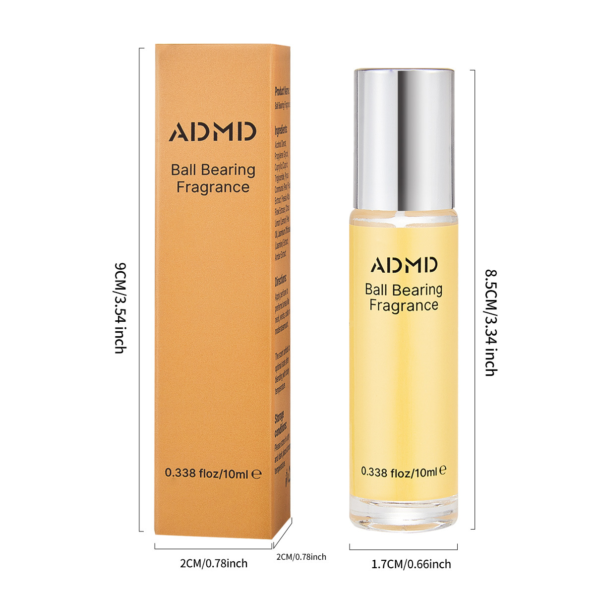 ADMD Roll-on Fragrance Body Lotion has a long-lasting scent and is compact and portable. It is a 10ml roll-on fragrance for cross-border trade Specification drawing