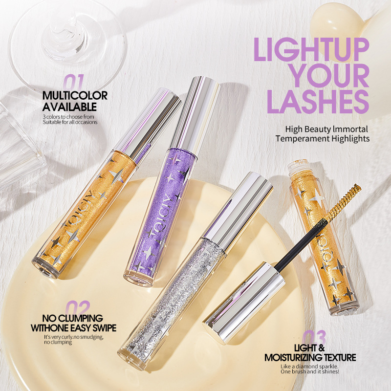 Cross-border exclusive supply of QICIY Glitter mascara, long, curly, waterproof colored mascara and makeup wholesale Specification drawing