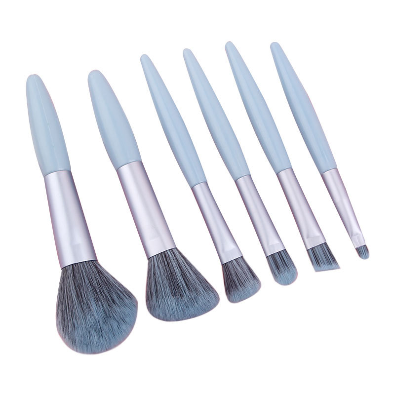 6-piece makeup brush set for beginners: Little Purple Sweet Potato Clear Sky Series Loose Brush PVC Complete Eyeshadow brush beauty tools Item Picture