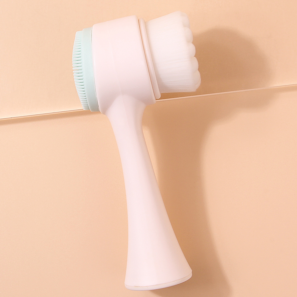 This multi-functional double-sided silicone facial cleanser and soft-bristled facial cleansing brush is a powerful tool for deeply cleaning pores and removing blackheads full figure