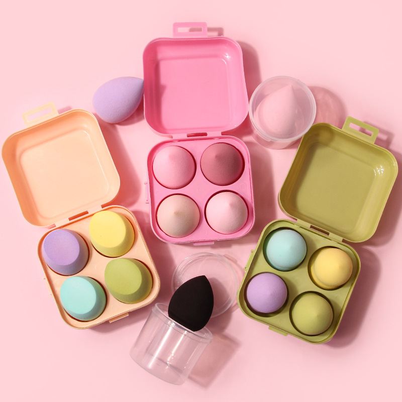 Beauty egg storage box, dry and wet dual-purpose, gourd egg powder puff, sponge egg, makeup egg pad, powder puff, super soft, no powder absorption details Picture