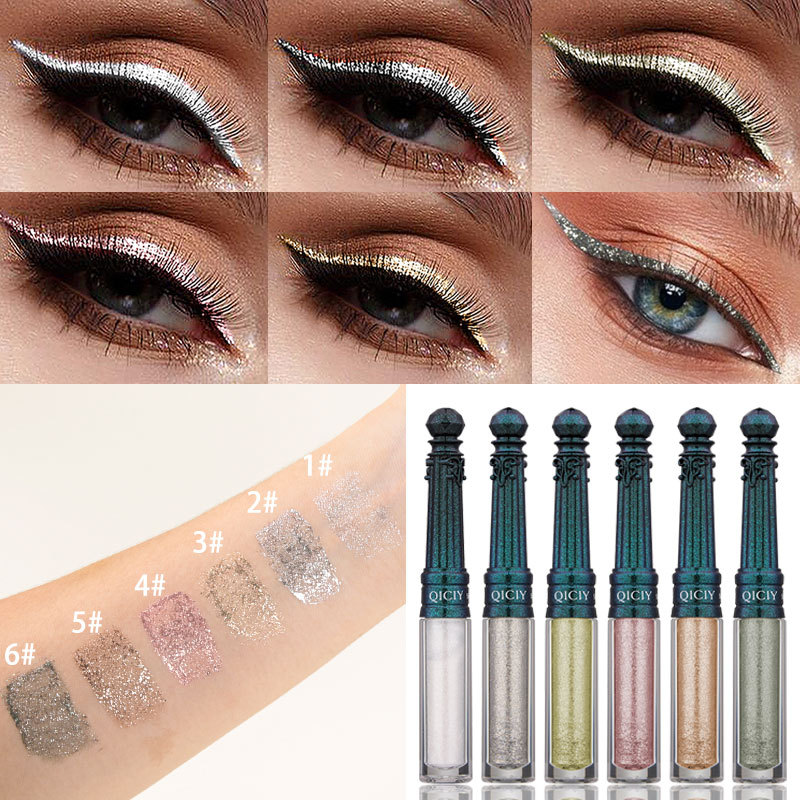 Cross-border QICIY+ 6-color Sparkling eyeliner is smooth, quick-drying, color-developing, waterproof, sweat-resistant and not prone to smudge. Wholesale for export details Picture