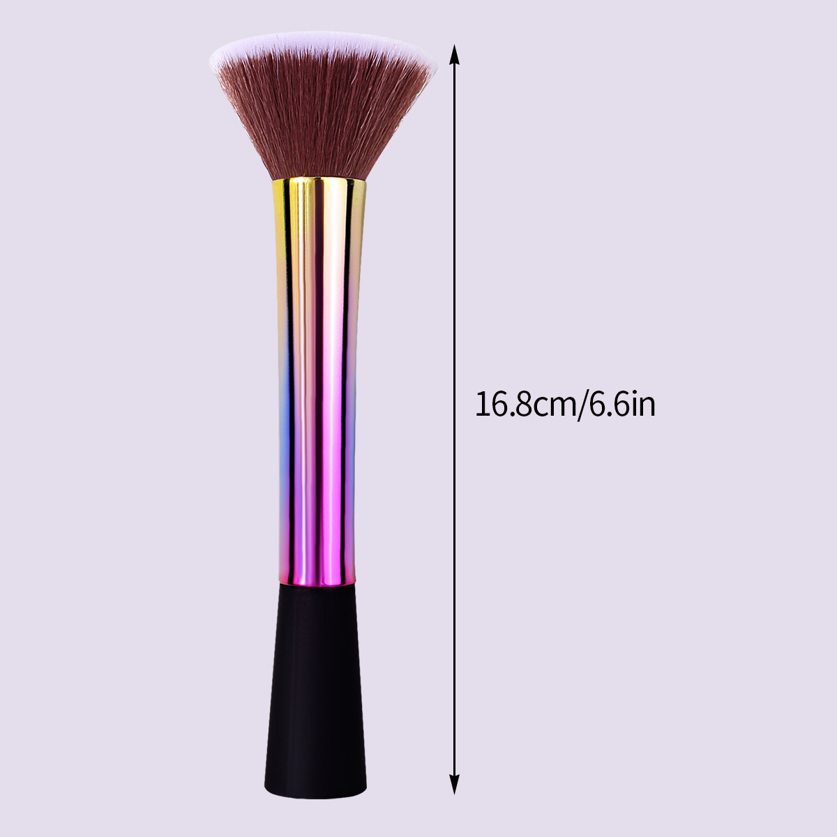 High-quality in-stock, colorful gradient flat-head setting brush, blush brush, no powder intake, easy to apply, portable loose powder makeup brush Application Scenario