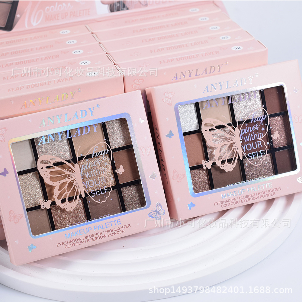 8,365 pieces of the "ANYLADY" double-layer eyeshadow, blush, contouring, high-gloss, pearlescent and matte makeup palette for export details Picture