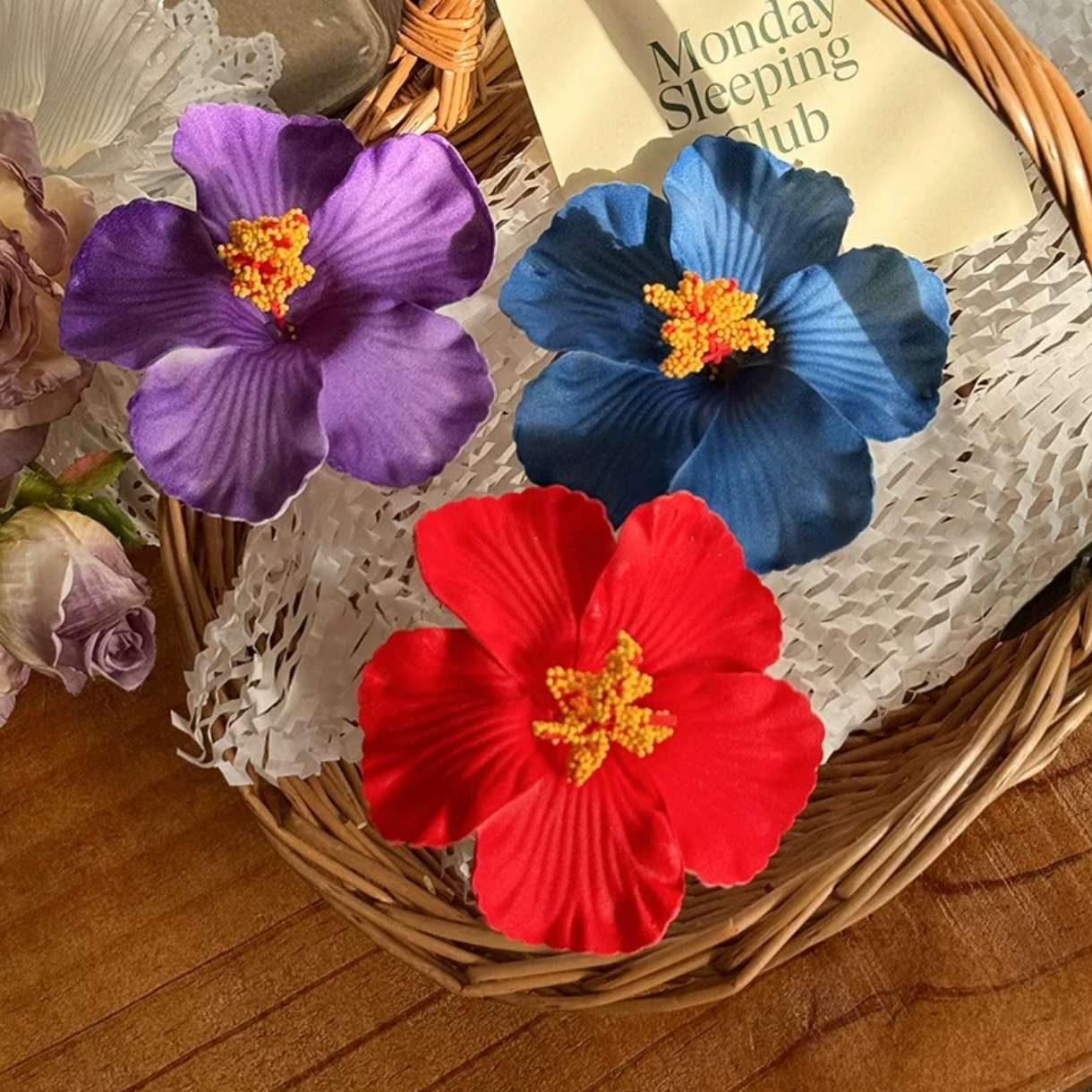 现货新款约10厘米仿真扶桑花发夹，海边游度假，拍照Dl丫创意工坊花朵头饰发夹发饰详情图20