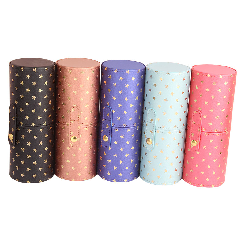 PU makeup brush storage bucket, makeup brush bag, complete set of brush storage box, dust-proof and water-proof beauty tools wholesale Item Picture