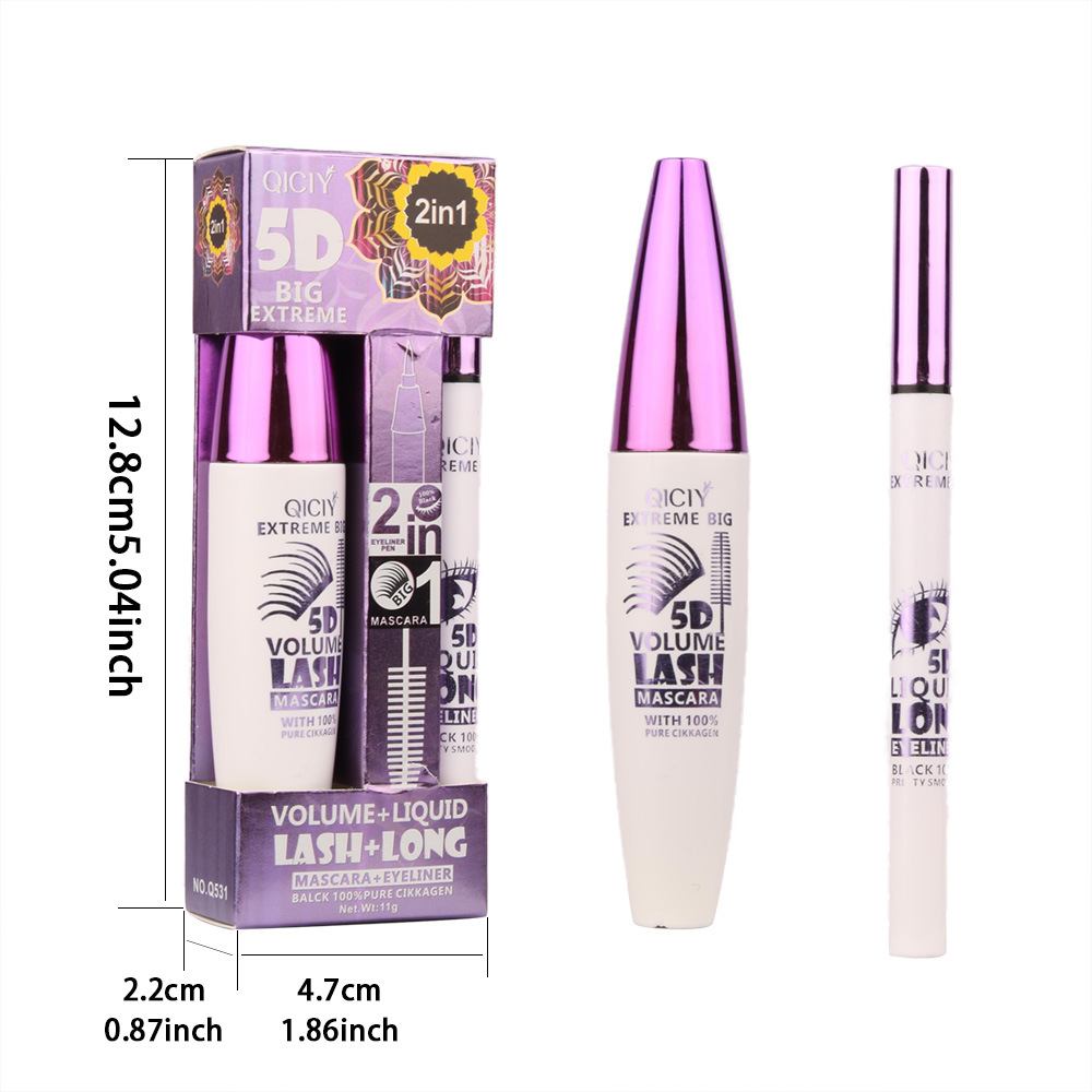 Cross-border exclusive QICIY mascara, eyeliner pen case box, waterproof, non-smudge, long eyelash base Item Picture