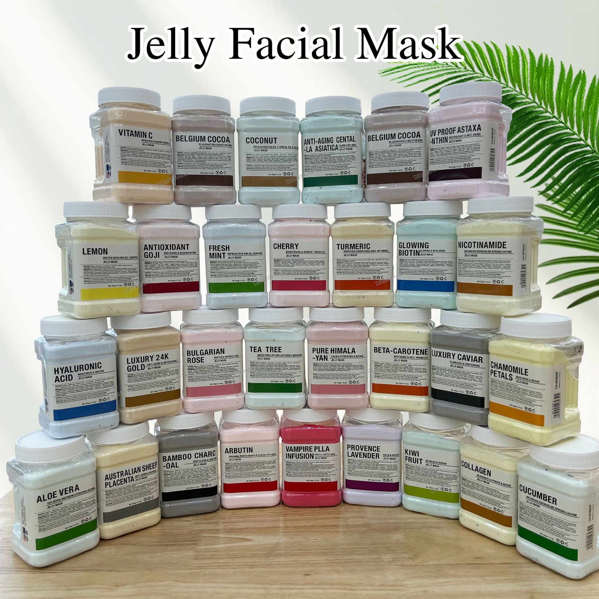 Cross-border export with petal crystal jelly mask powder, Vampire anti-aging water, Brightening soft mask powder 300g wholesale full figure