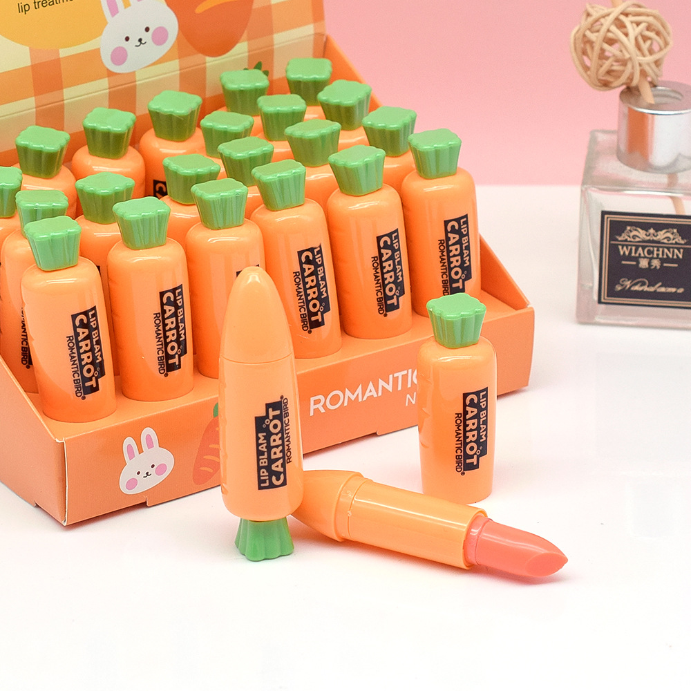 2,024 units for export [ROMANTIC BIRD] R4707 Carrot Colorless Moisturizing LIPBALM full figure