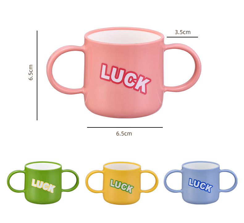 G28-GH-2588 Children's double-handled cup, new household food-grade large-diameter water cup, open and easy to clean, open cup for learning to drink detail image 7