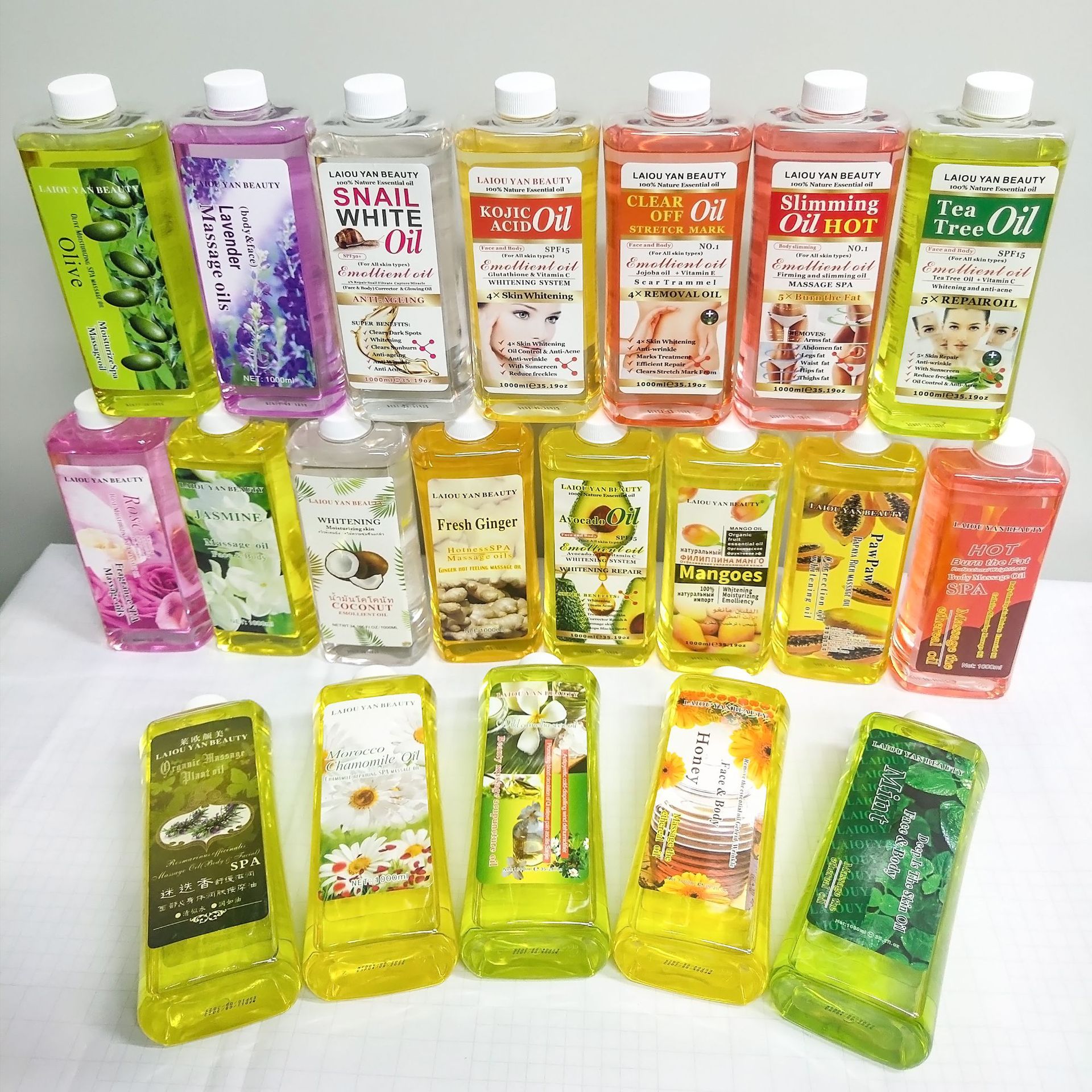 Cross-border Lemongrass Essential Oil Facial and Body Tea Tree Massage Oil Massage spa Hair Care and Brightening Kojic Acid Oil 1000ml full figure