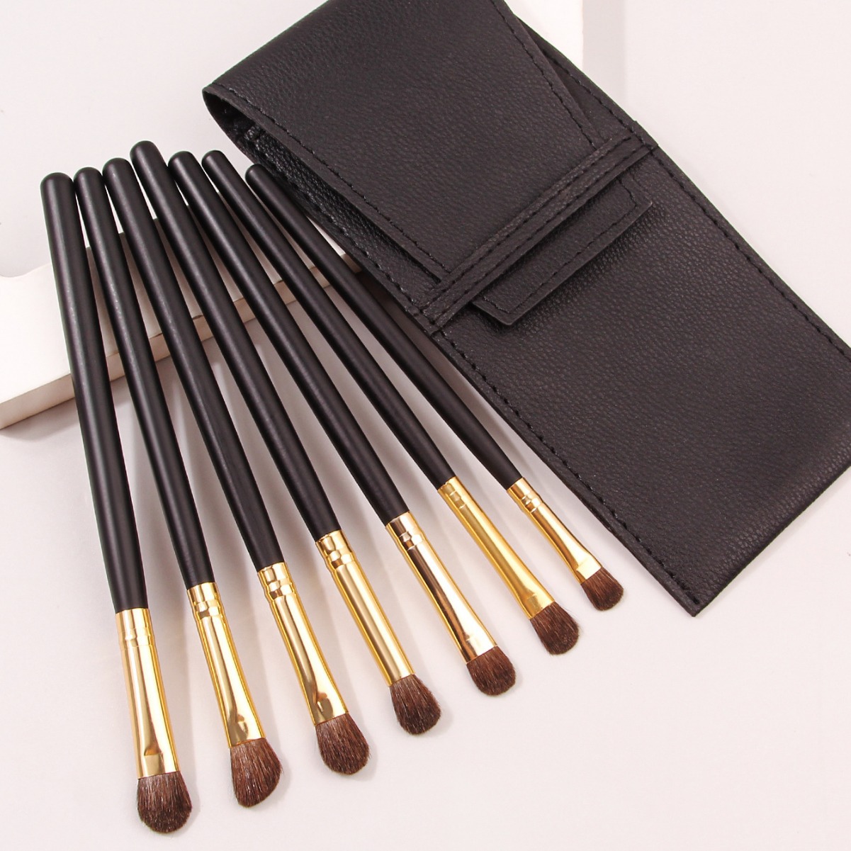 PU packaging 7-piece horsehair eyeshadow brush Eye detail makeup brush set, complete set of eyeshadow brushes in stock for wholesale details Picture