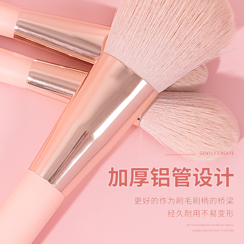 New 10-piece makeup brush set customization: light powder soft makeup brush, makeup bucket, eyeshadow brush, portable loose powder brush Specification drawing