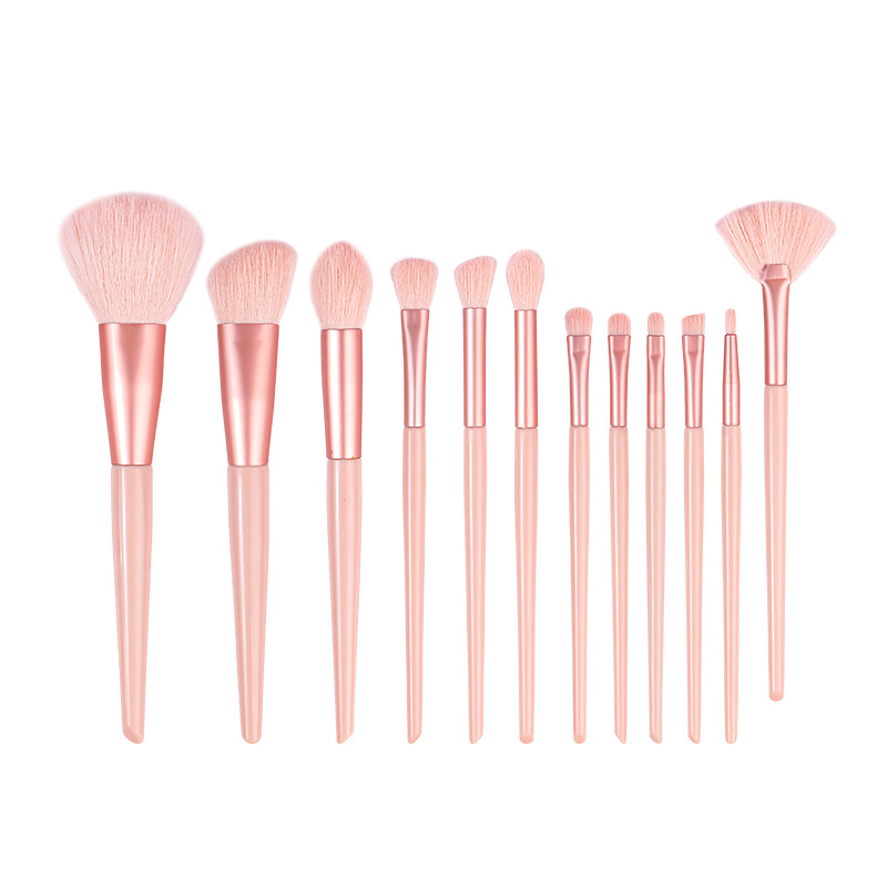 12-piece makeup brush set: Complete eyeshadow brush, detail blending brush, blush brush, facial highlight brush, and beauty tools Item Picture
