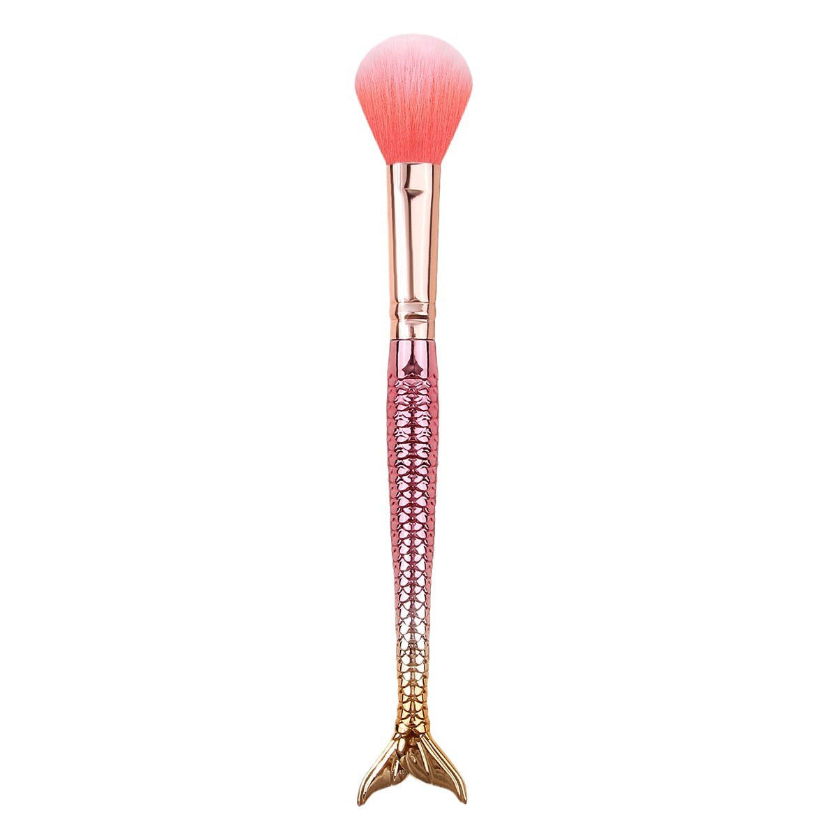 High appearance level mermaid handle makeup brush, cartoon blush brush, highlight brush, portable and lightweight beauty tool for beginners Item Picture