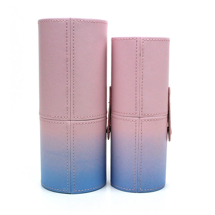 Blue and pink gradient PU makeup brush holder, complete set of makeup brush storage bag, large-capacity makeup holder, desktop storage holder Application Scenario