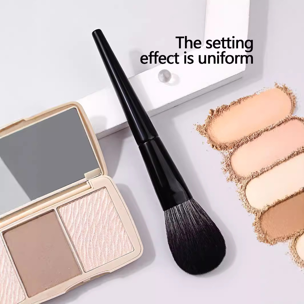 Single tongue-shaped blush refresh makeup brush, beauty tool, soft bristle portable setting brush, loose brush wholesale details Picture